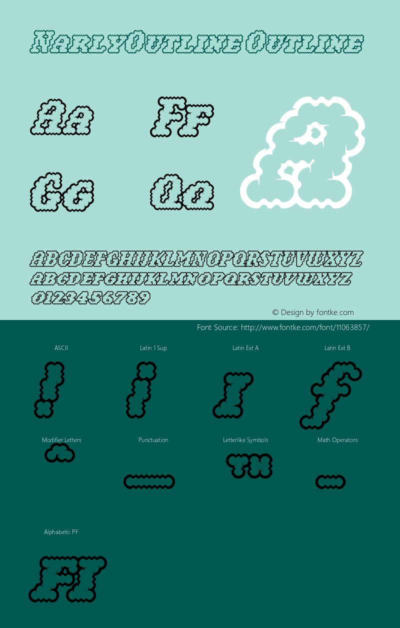 NarlyOutline Outline Version 001.000 Font Sample