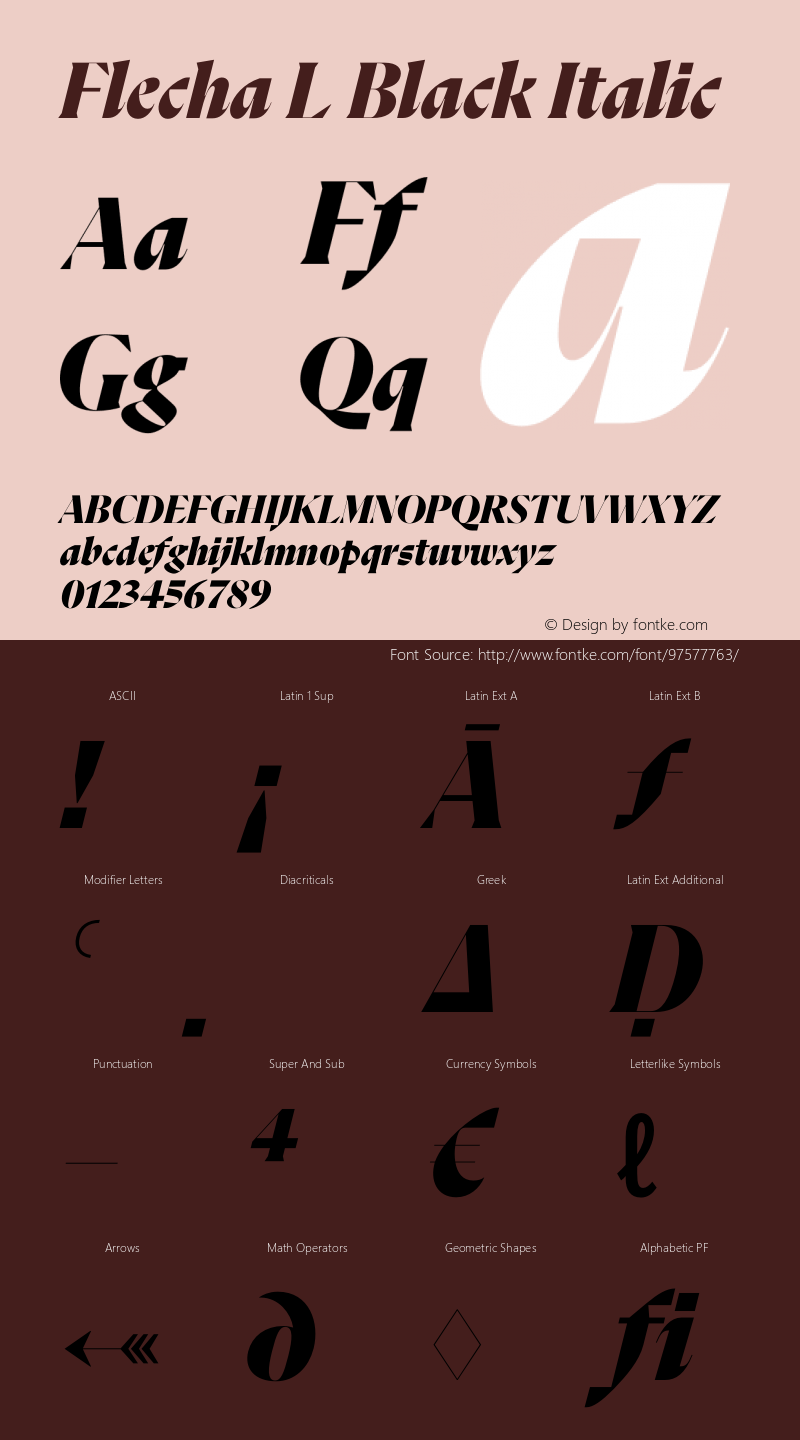 Flecha L Black Italic Version 2.001 | w-rip DC20200410 Font Sample