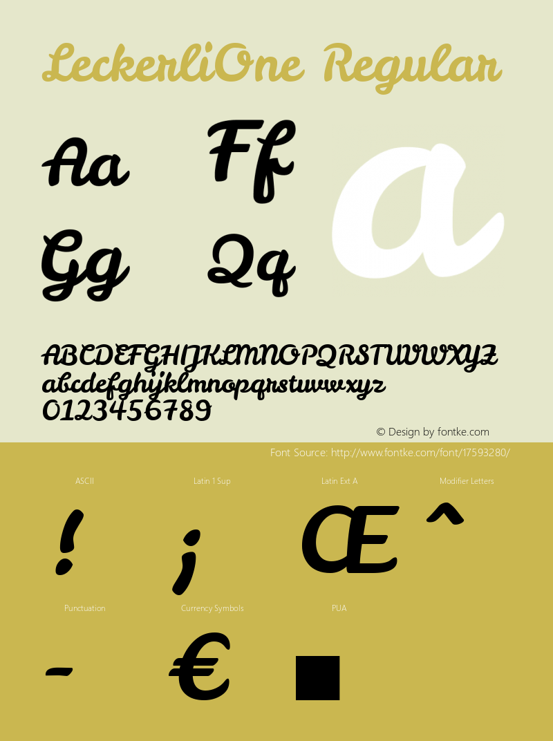 LeckerliOne Regular Version 1.000 Font Sample