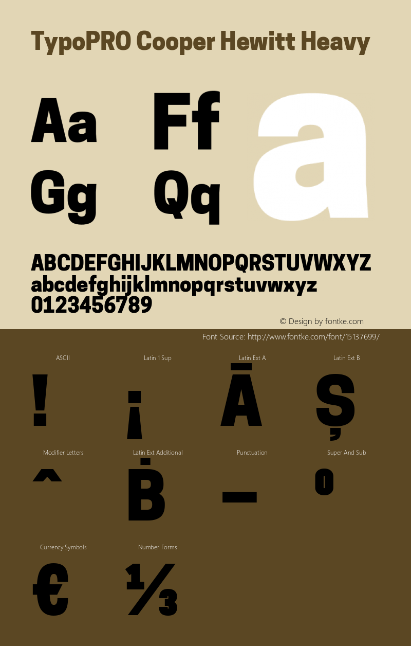 TypoPRO Cooper Hewitt Heavy 1.000 Font Sample