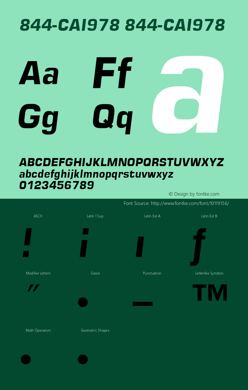 844-CAI978 844-CAI978 844-CAI978 Font Sample