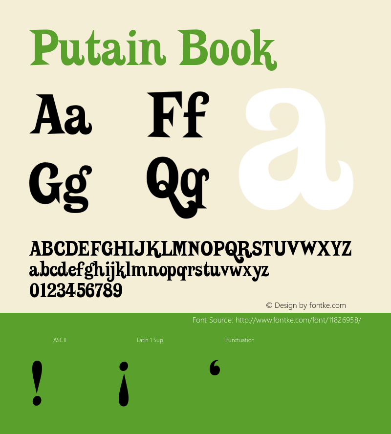 Putain Book Version Macromedia Fontograp Font Sample