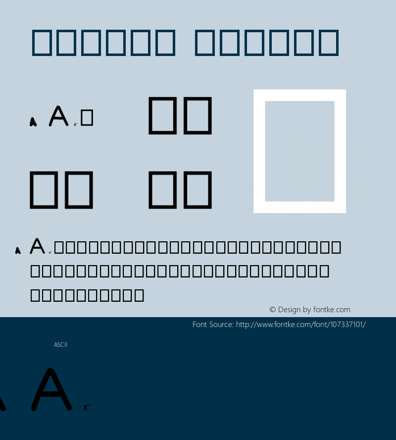 cookie Version 001.000 Font Sample