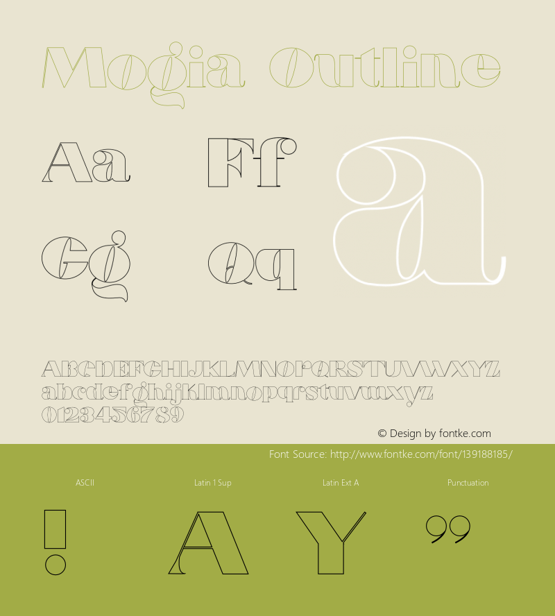 Mogia Outline Version 1.002;Fontself Maker 3.5.4 Font Sample