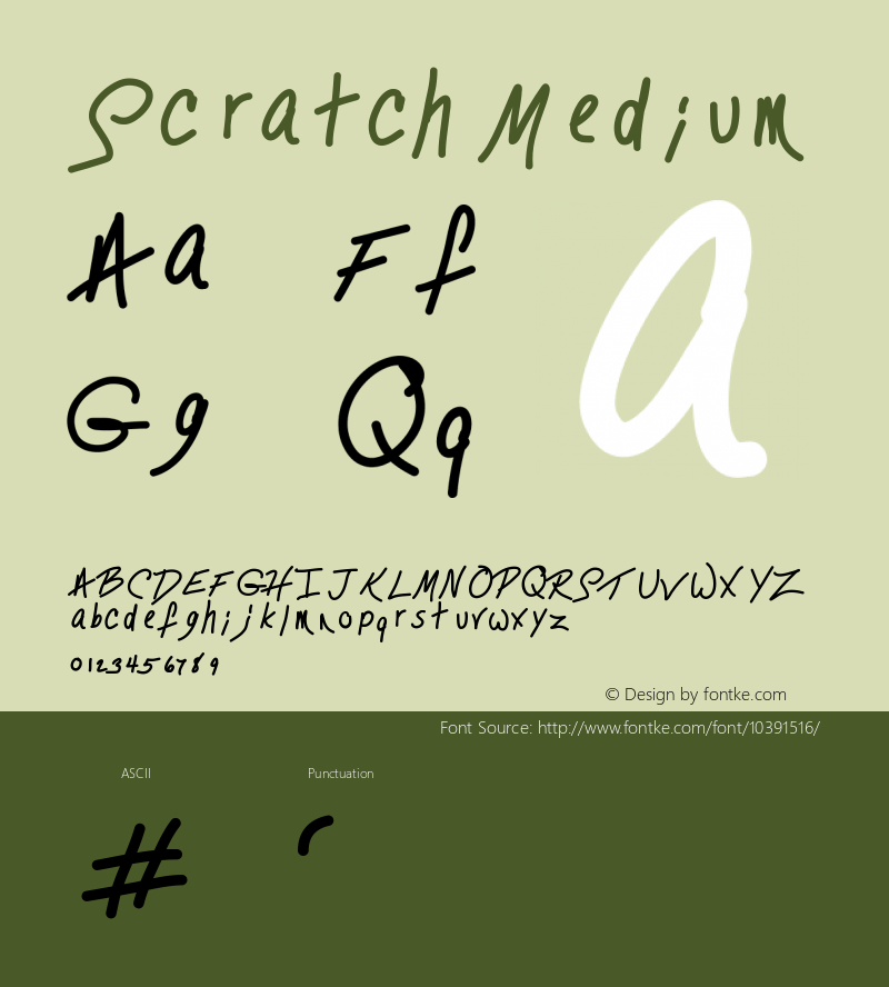 Scratch Medium Version 001.000 Font Sample