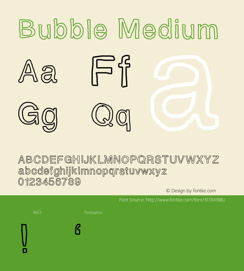 Bubble Medium Version 001.000 Font Sample