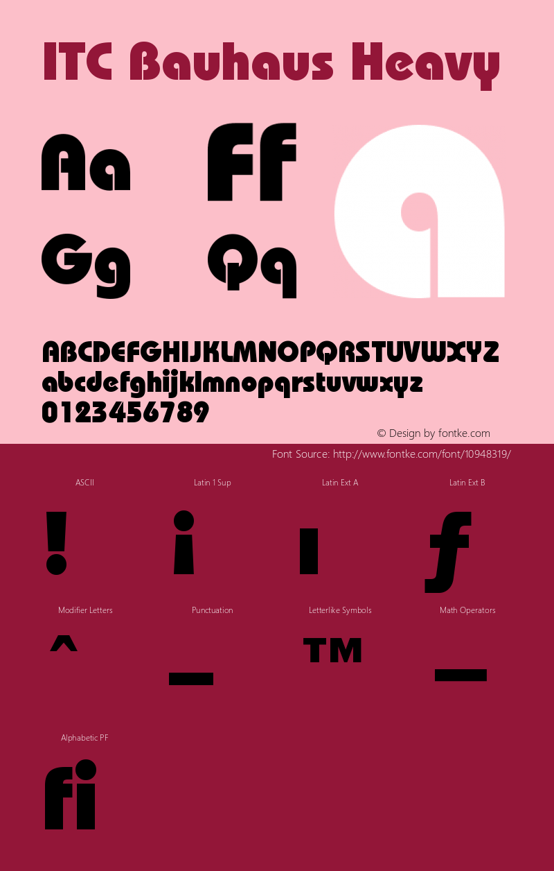 ITC Bauhaus Heavy Version 003.001 Font Sample