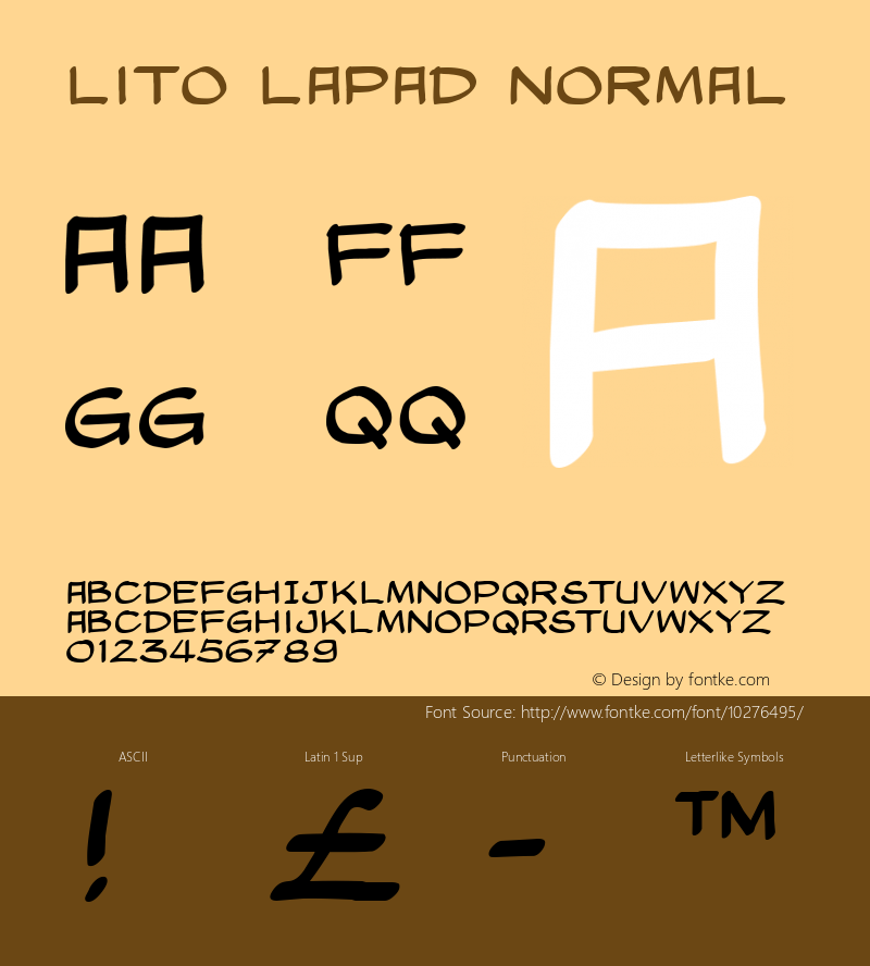Lito Lapad Normal Macromedia Fontographer 4.1 6/15/2005 Font Sample