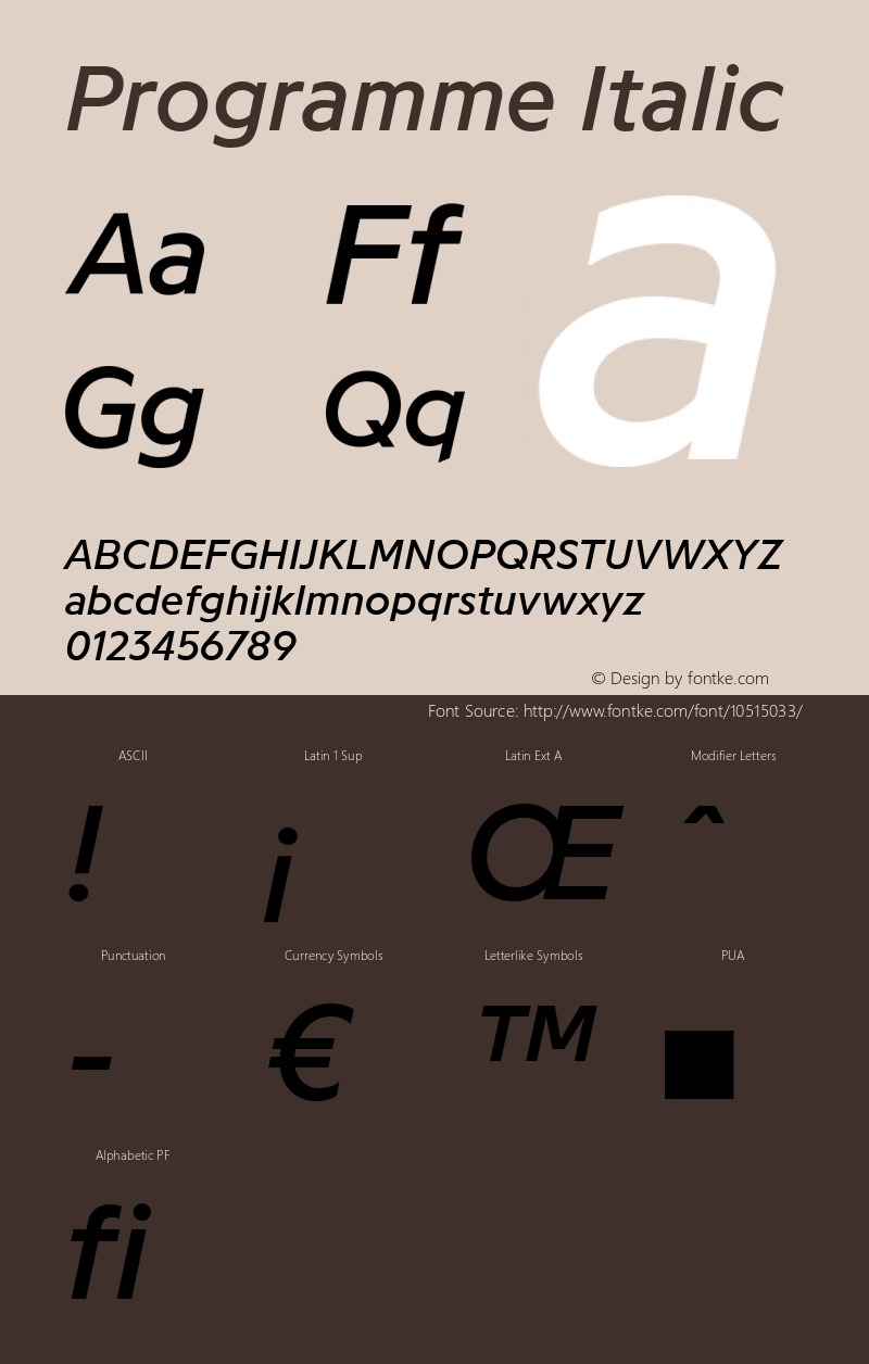 Programme Italic Version 1.000 Font Sample