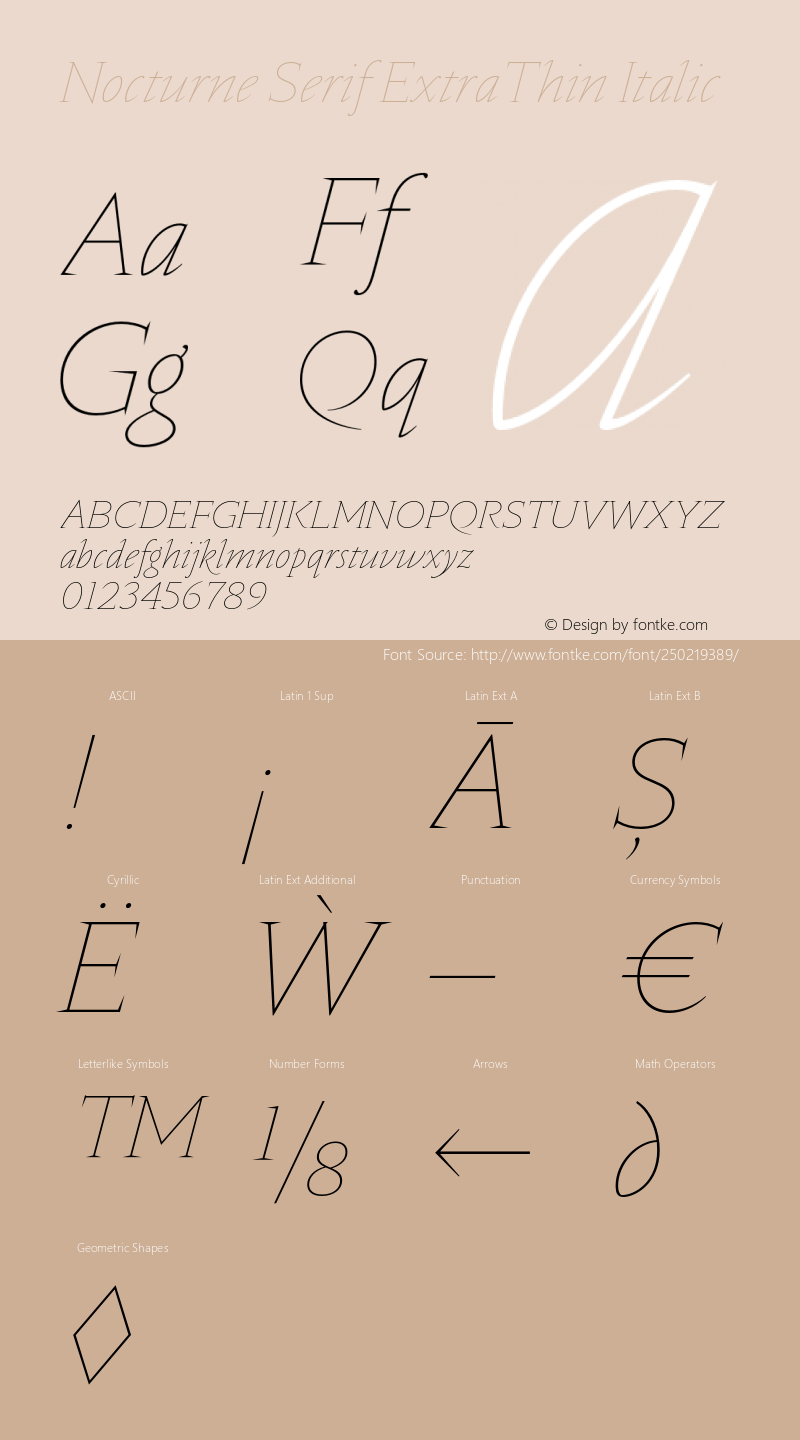 Nocturne Serif ExtraThin Italic Version 1.000;PS 001.000;hotconv 1.0.88;makeotf.lib2.5.64775图片样张