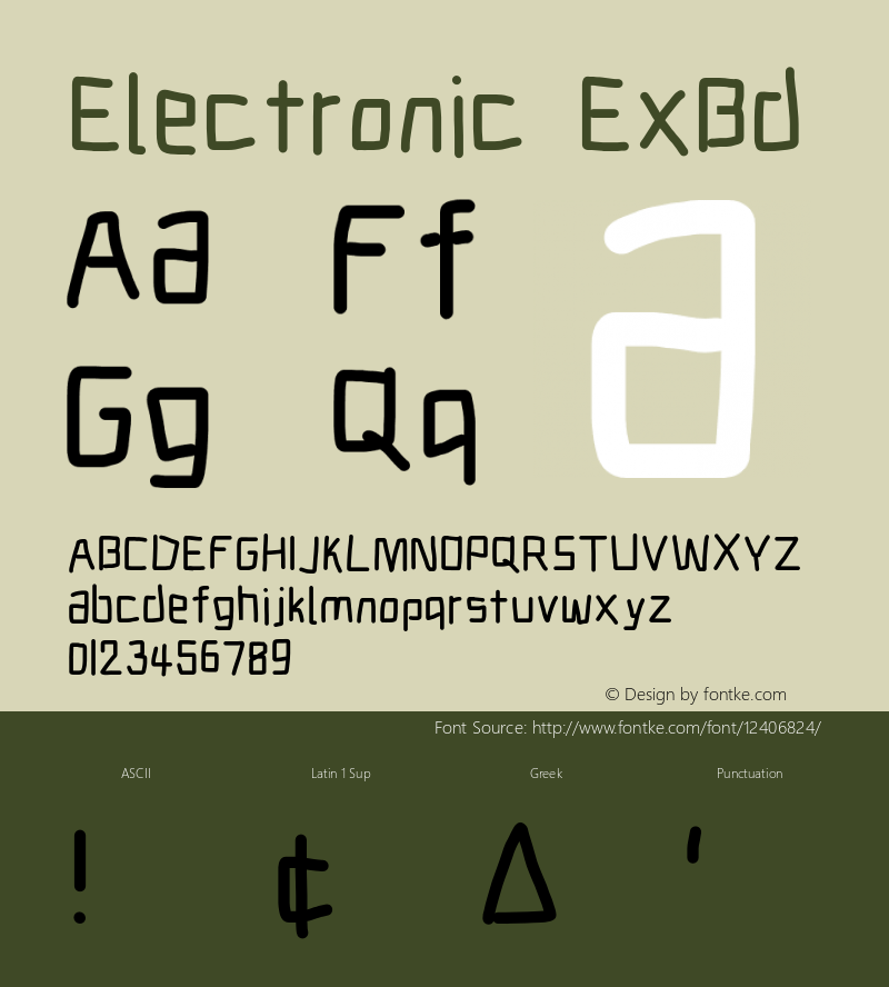 Electronic ExBd Version 1.011 Font Sample