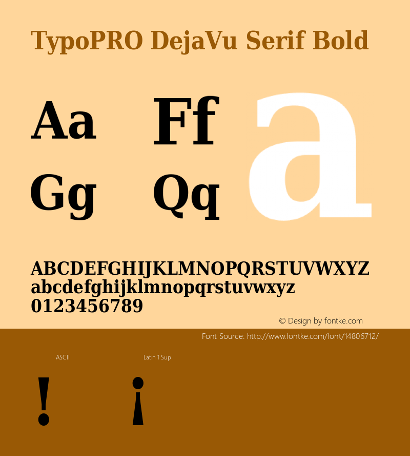 TypoPRO DejaVu Serif Bold Version 2.34 Font Sample