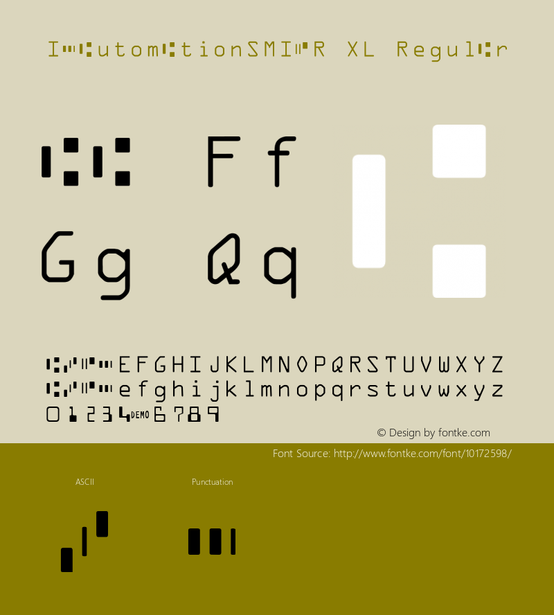 IDAutomationSMICR XL Regular Version 6.08 2006 Font Sample