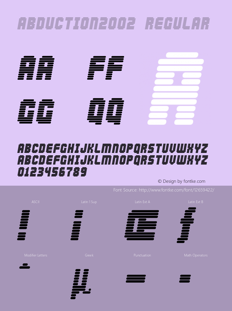 Abduction2002 Regular 2 Font Sample