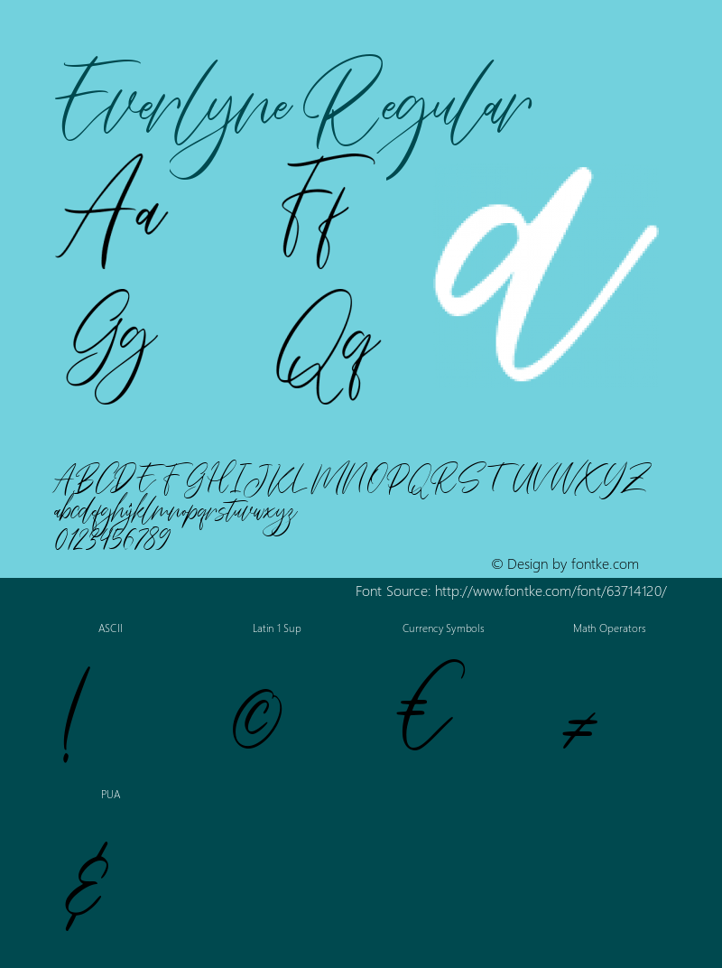 Everlyne Version 1.000 Font Sample