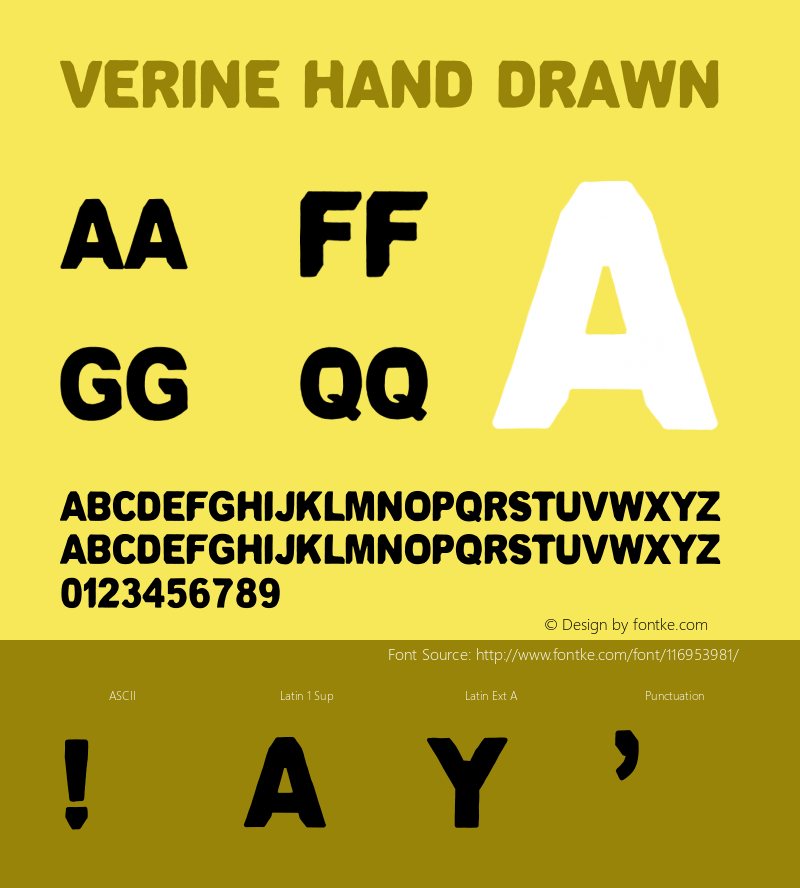 Verine Hand Drawn Version 1.001;Fontself Maker 3.5.4 Font Sample