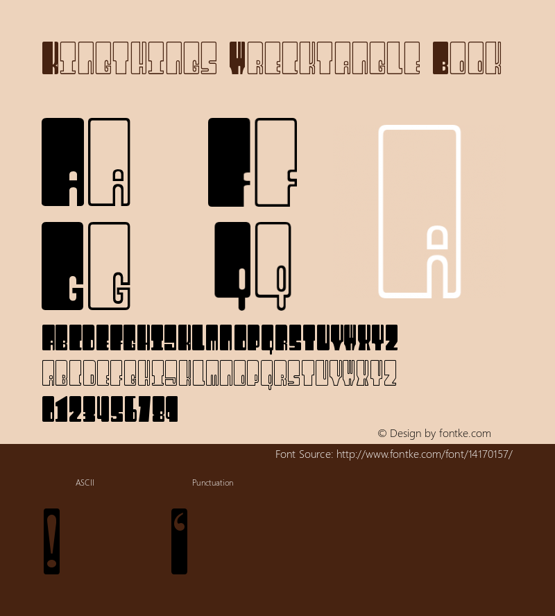 Kingthings Wrecktangle Book Version 1.0 Font Sample