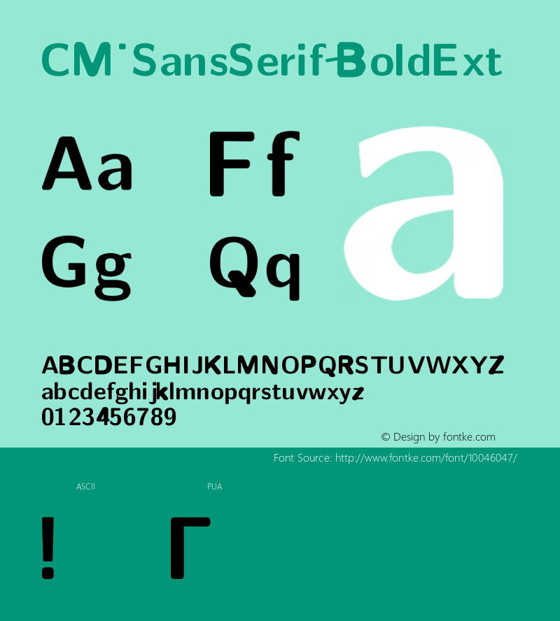 CM_SansSerif BoldExt CMSSBX Font Sample