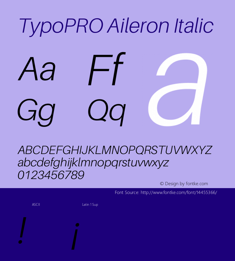 TypoPRO Aileron Italic Version 1.000;PS 001.000;hotconv 1.0.70;makeotf.lib2.5.58329 Font Sample