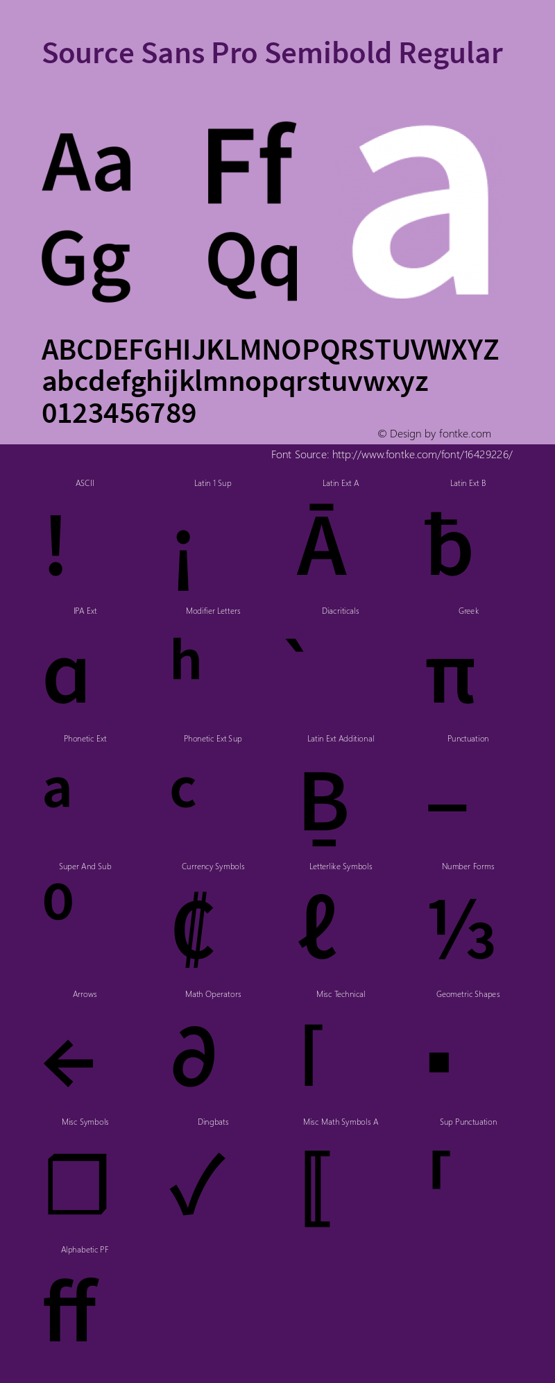 Source Sans Pro Semibold Regular Version 1.050;PS Version 1.000;hotconv 1.0.70;makeotf.lib2.5.5900 Font Sample