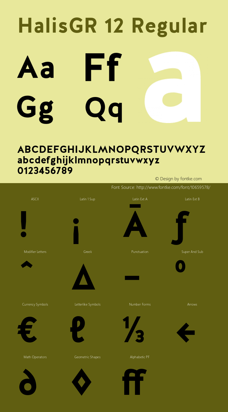 HalisGR 12 Regular Version 1.000 2012 initial release;com.myfonts.easy.ahmet-altun.halis-gr.bold.wfkit2.version.3U6V Font Sample