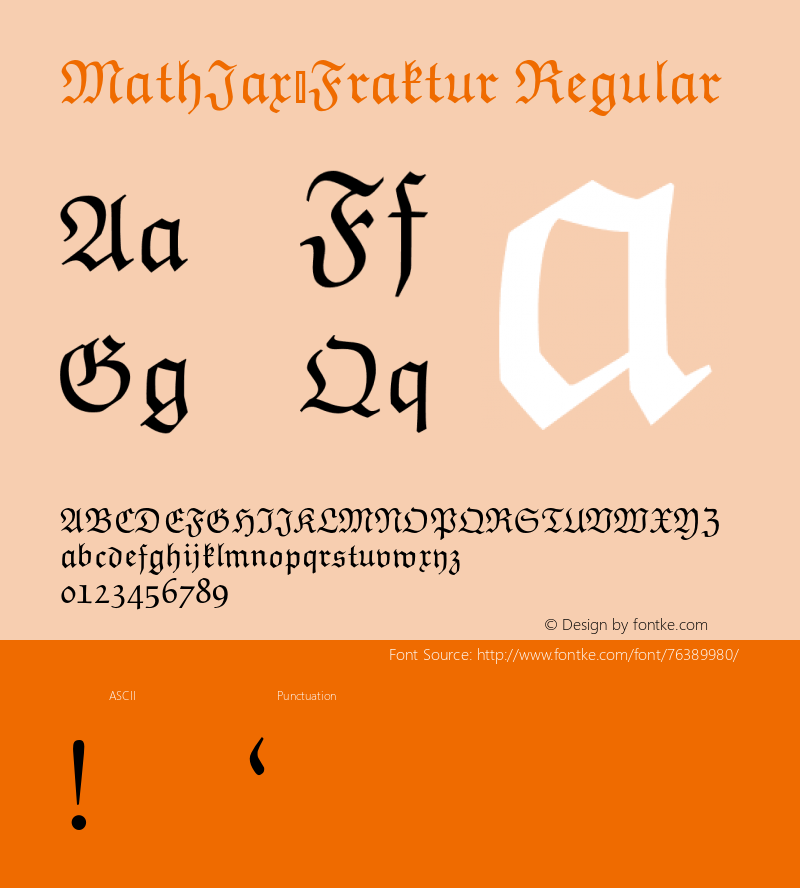 MathJax_Fraktur-Regular Version 1.1 Font Sample