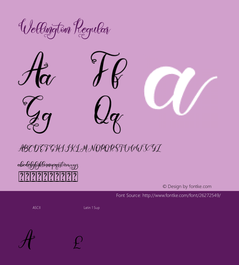 Wellington Regular Version 1.00;July 10, 2018;FontCreator 11.5.0.2427 64-bit Font Sample
