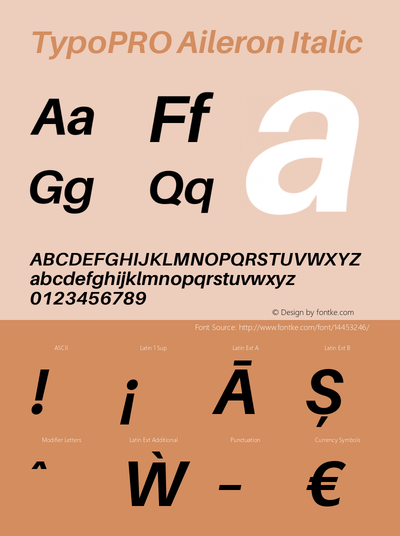 TypoPRO Aileron Italic Version 1.000;PS 001.000;hotconv 1.0.70;makeotf.lib2.5.58329 Font Sample