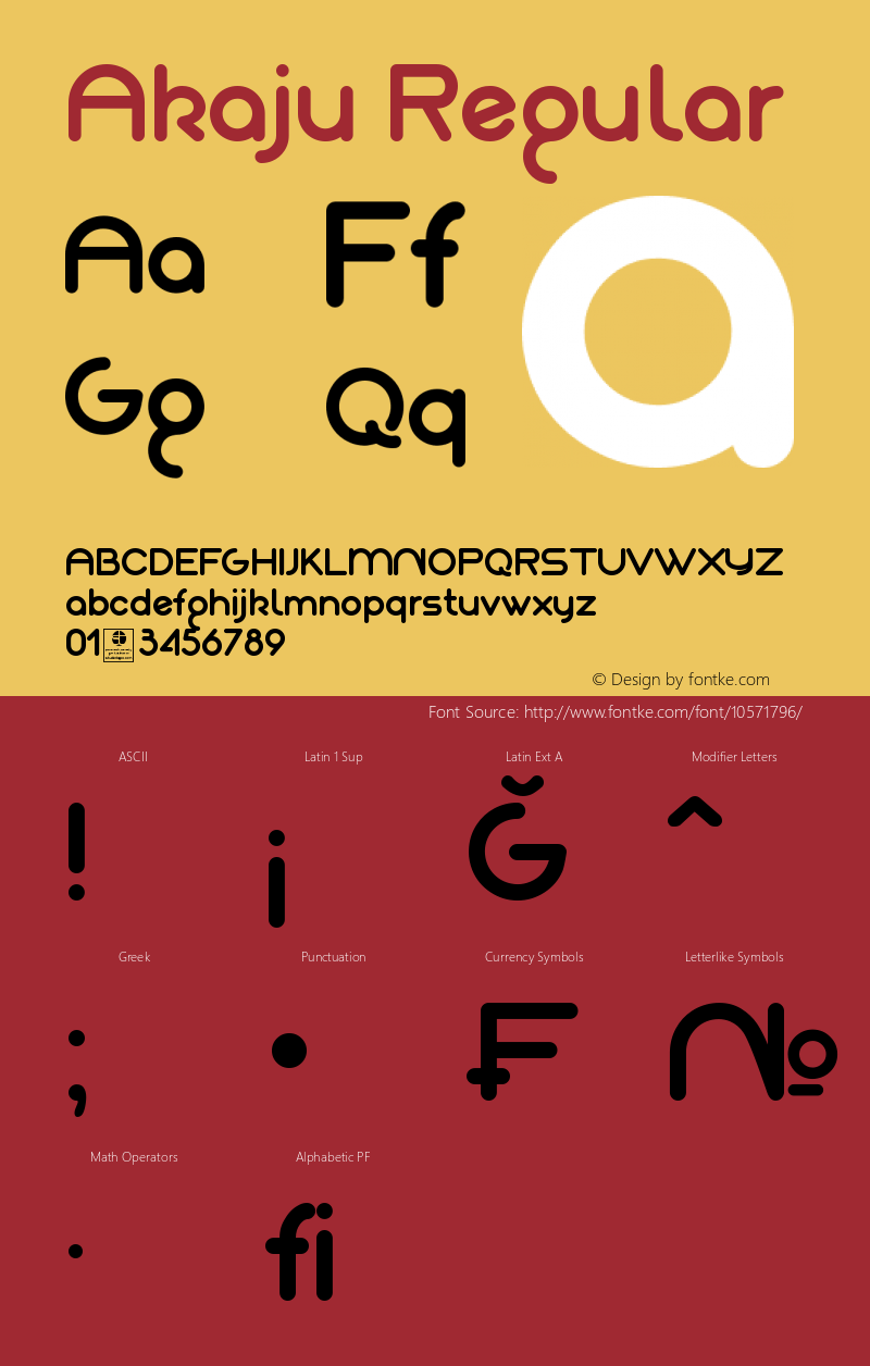 Akaju Regular Version 1.00 August 9, 2014, initial release Font Sample