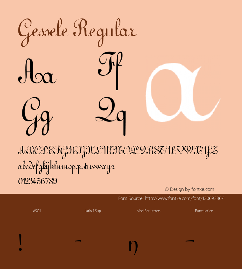 Gessele Regular Altsys Fontographer 3.5  5/28/92 Font Sample