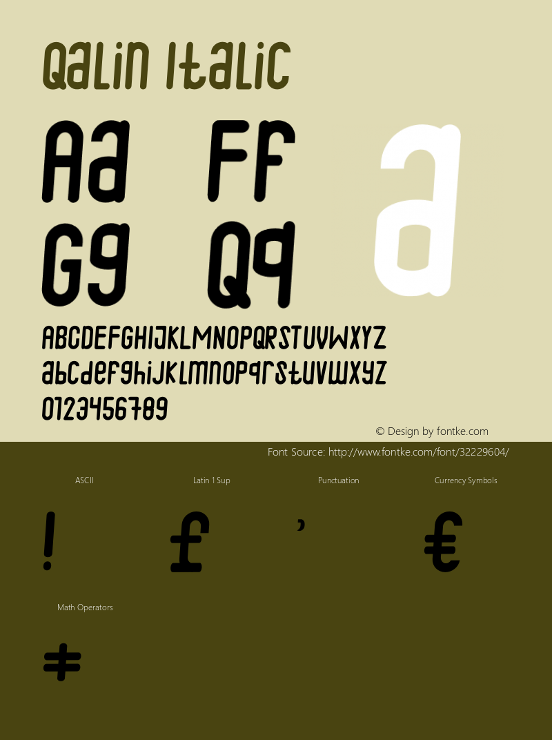 Qalin Italic Version 1.002;Fontself Maker 3.1.2 Font Sample