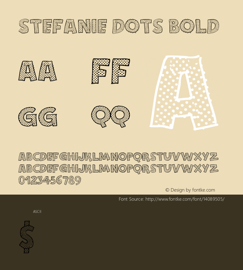 Stefanie Dots Bold Version 1.00 November 19, 20 Font Sample