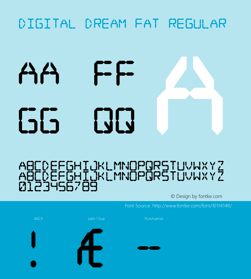 Digital dream Fat Regular 2 Font Sample