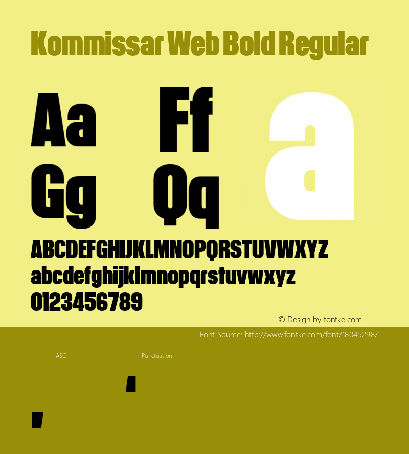 Kommissar Web Bold Regular Version 1.1 2011 Font Sample
