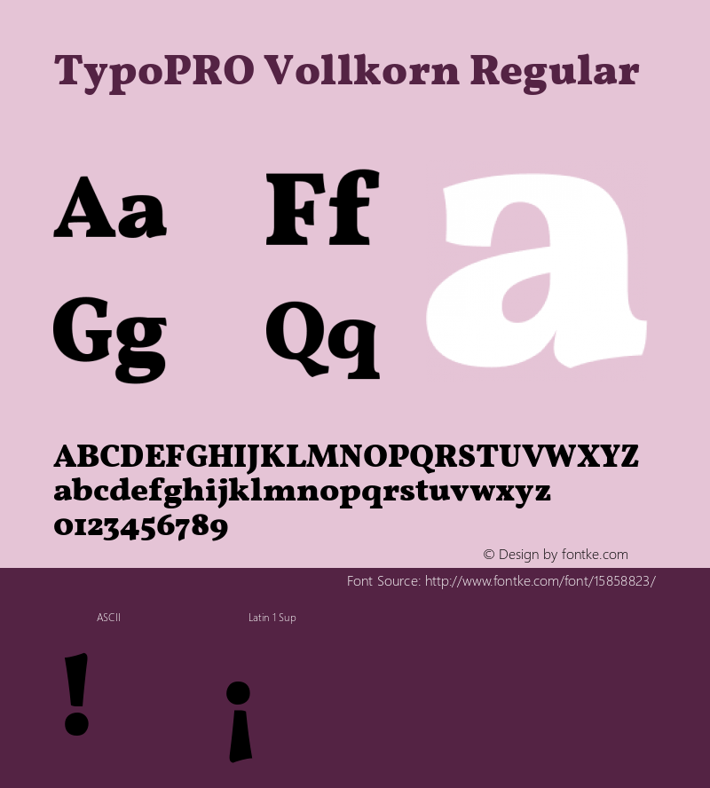 TypoPRO Vollkorn Regular Version 2.001 Font Sample