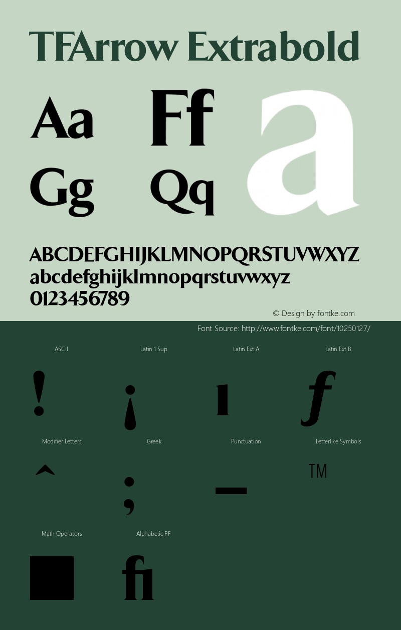 TFArrow Extrabold Version 001.000 Font Sample