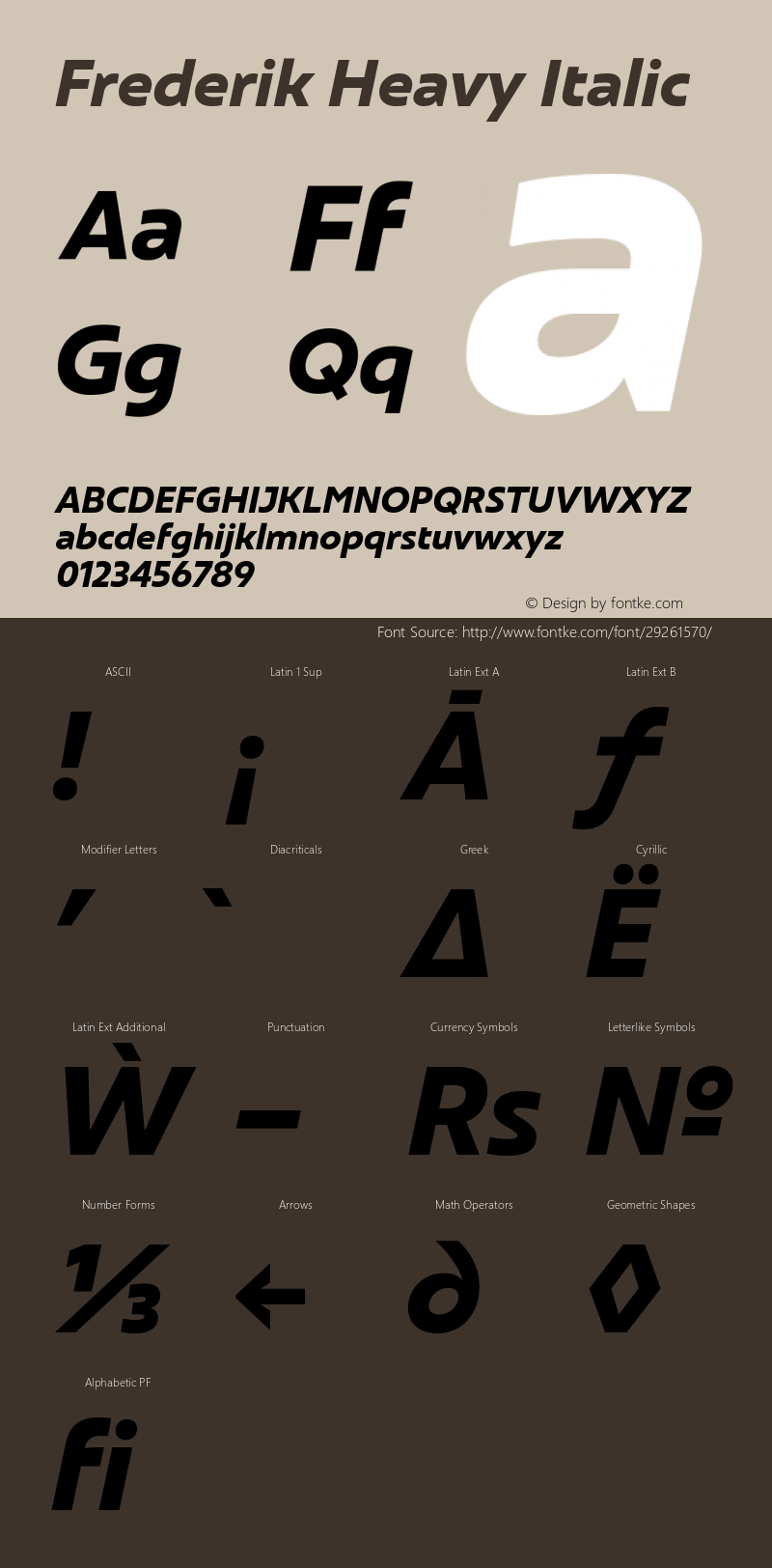 Frederik-HeavyItalic Version 001.000 February 2019;YWFTv17 Font Sample