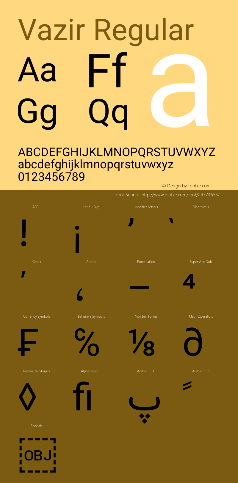 Vazir Version 16.0.1 Font Sample