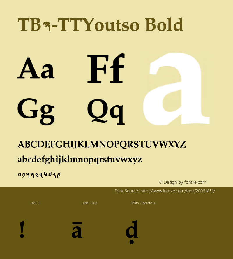 TB3-TTYoutso-Bold 1.0 Thu Jan 29 16:56:17 1998 Font Sample