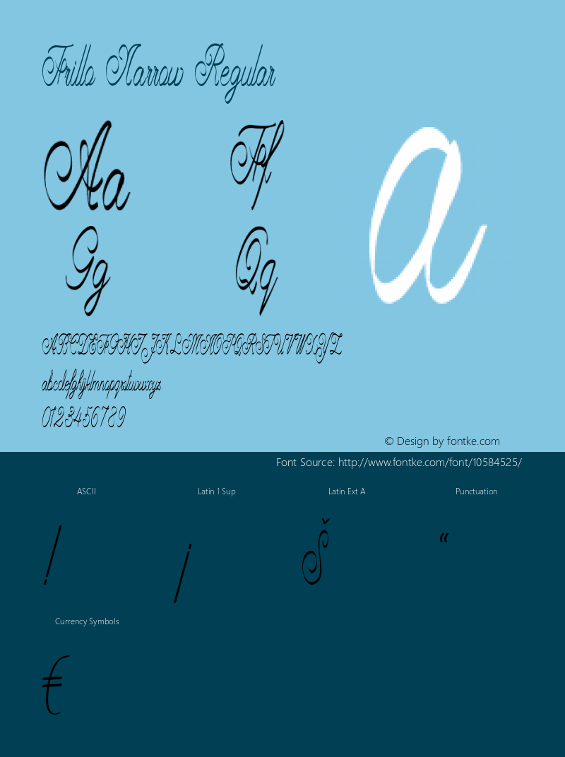 Frillo Narrow Regular Version 1.000 Font Sample