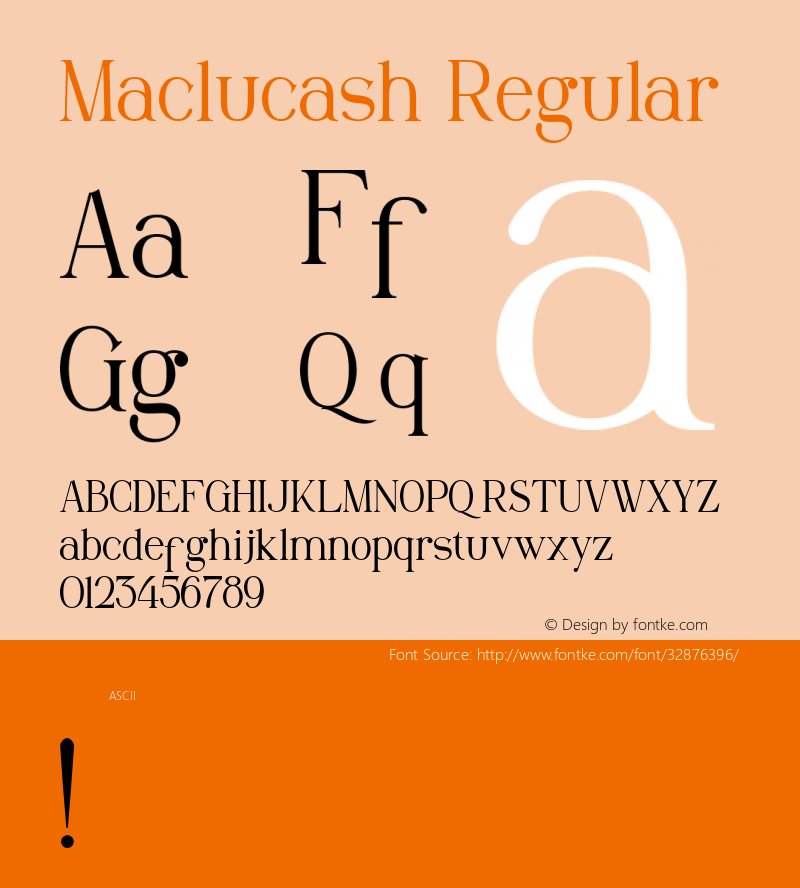 Maclucash Version 1.000;PS 001.001;hotconv 1.0.56 Font Sample