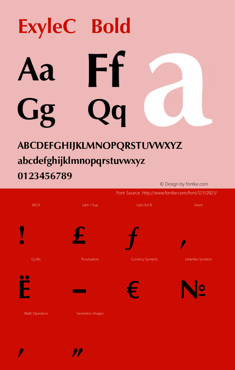 ExyleC Bold OTF 1.0;PS 001.000;Core 116;AOCW 1.0 161 Font Sample