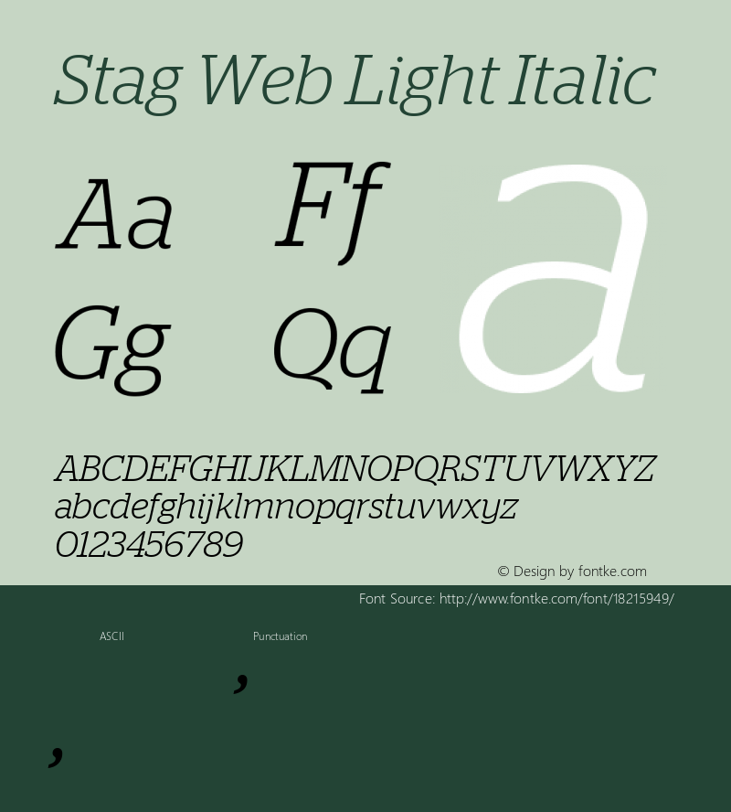 Stag Web Light Italic Version 2.1 2011 Font Sample