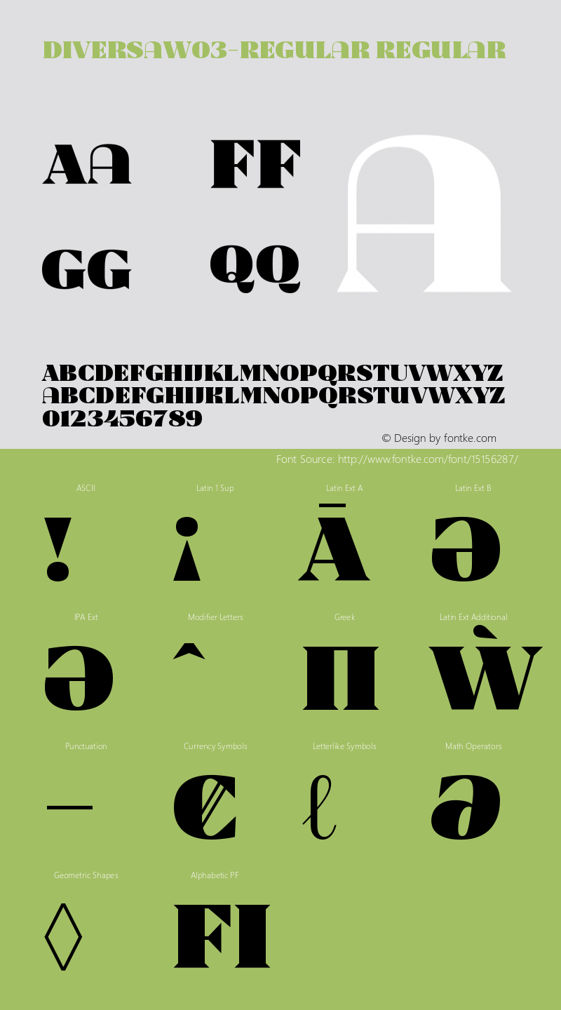 DiversaW03-Regular Regular Version 1.10 Font Sample