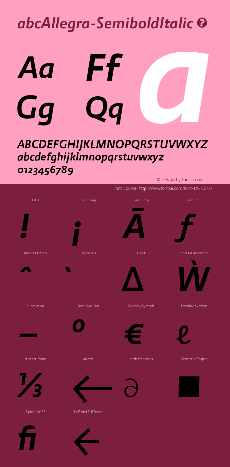 abcAllegra-SemiboldItalic ☞ Version 1.028;PS 001.028;hotconv 1.0.88;makeotf.lib2.5.64775;com.myfonts.easy.abc-litera.abc-allegra.semibold-italic.wfkit2.version.4xHr Font Sample