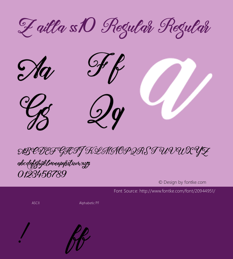 Zailla ss10 Regular Version 1.000 Font Sample