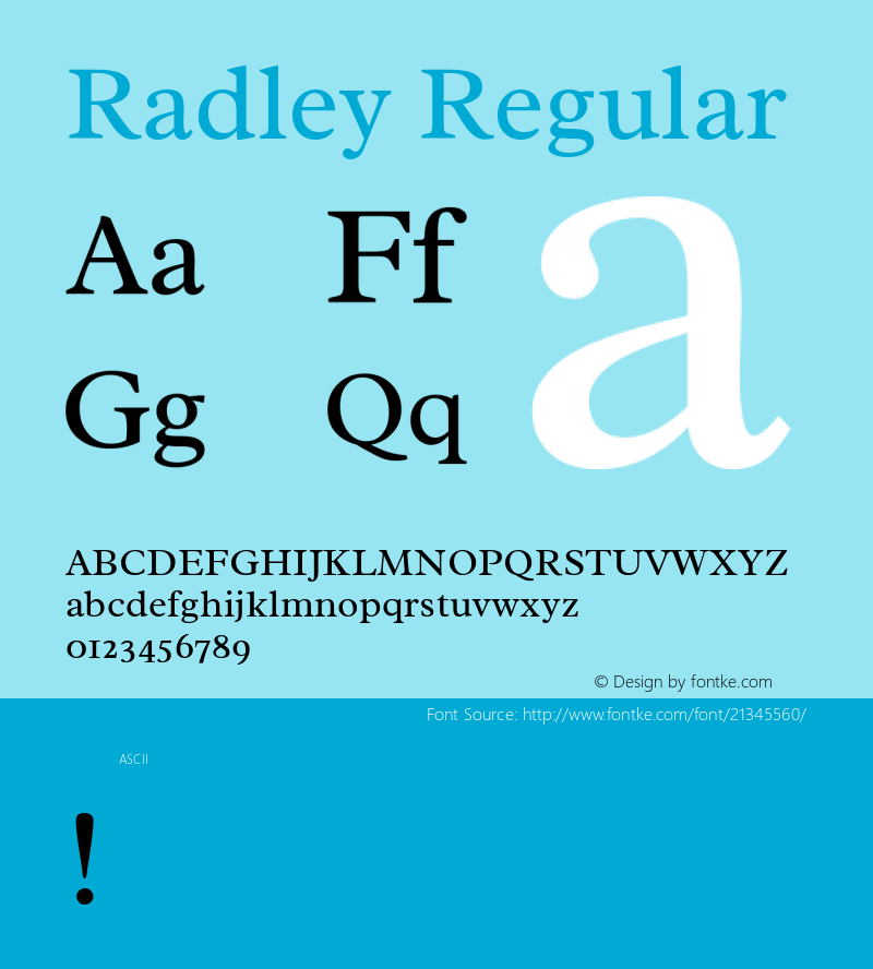 Radley Version 1.0 Font Sample