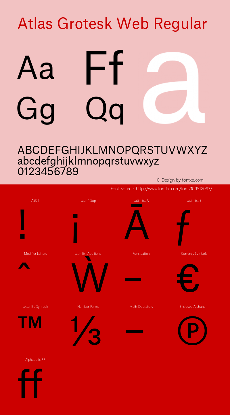 .Atlas Grotesk Web Regular Version 1.001 2012 Font Sample