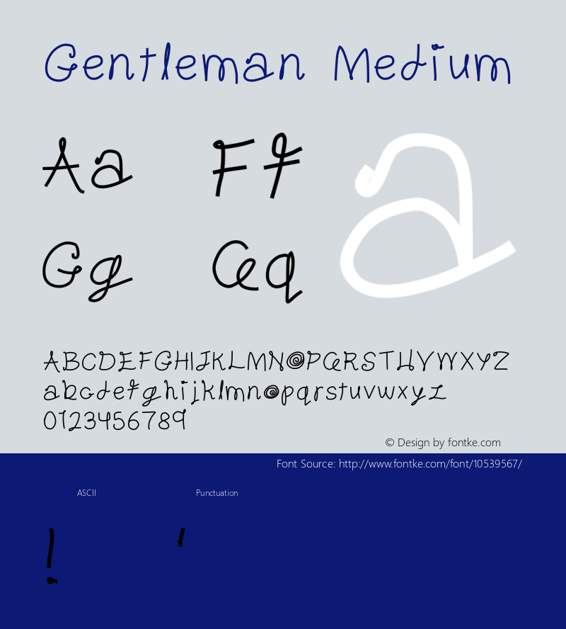 Gentleman Medium Version 1.0 Font Sample