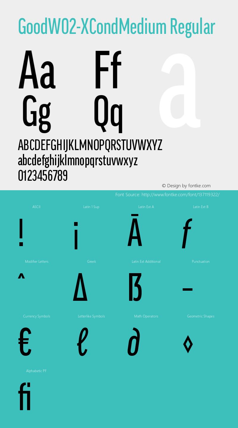 Good W02 XCond Medium Version 7.504 Font Sample